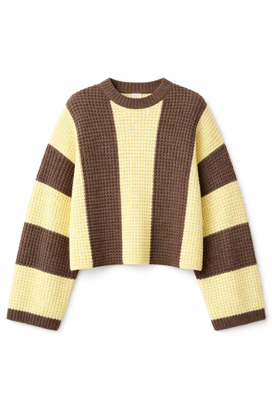 Color Block Long Sleeve Sweater Top