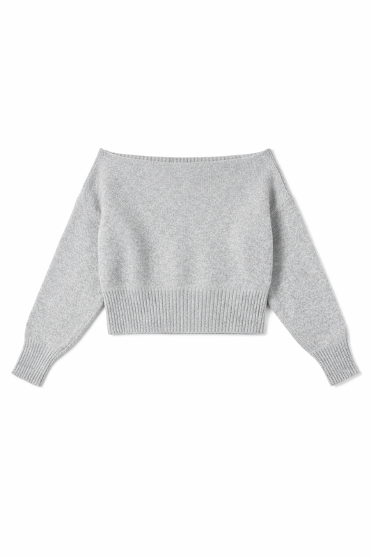 Boat Neck Long Sleeve Sweater Top